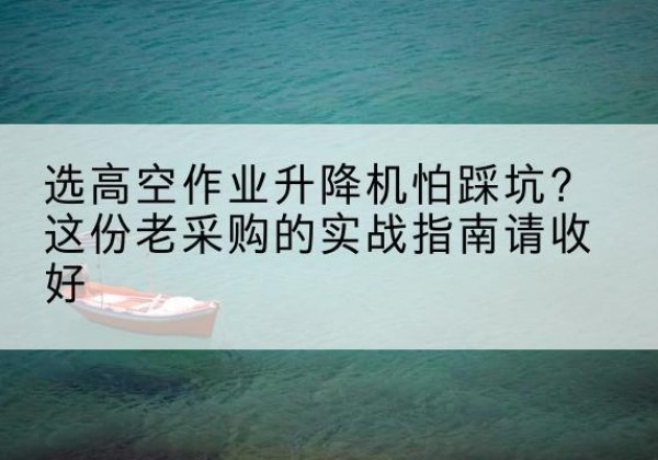 官渡高空作业升降机厂家推荐-选高空作业升降机怕踩坑？这份老采购的实战指南请收好